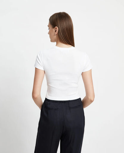 Supima Ribbed Crop Tee