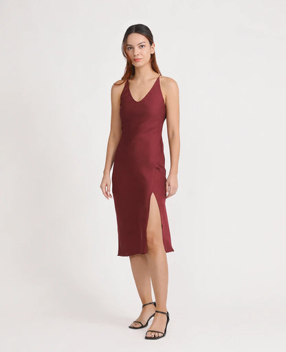 Silk Open Back Slip dress