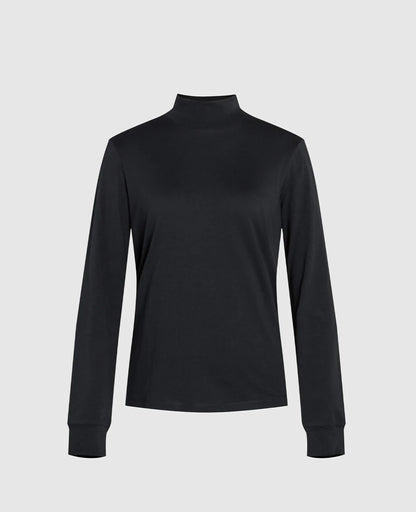 Supima High Neck Long Sleeve Tee