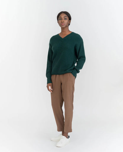 Moving Rib V-Neck Sweater
