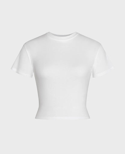 Supima Ribbed Crop Tee