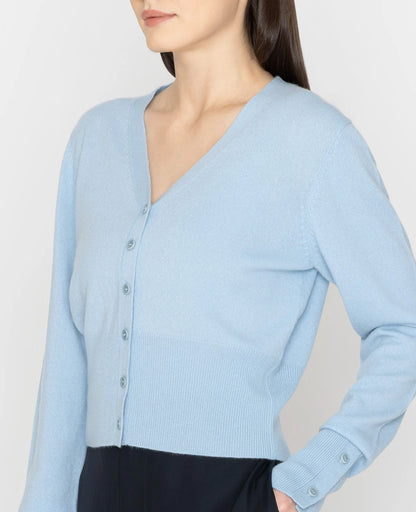 Cashmere V-Neck Cropped Cardigan