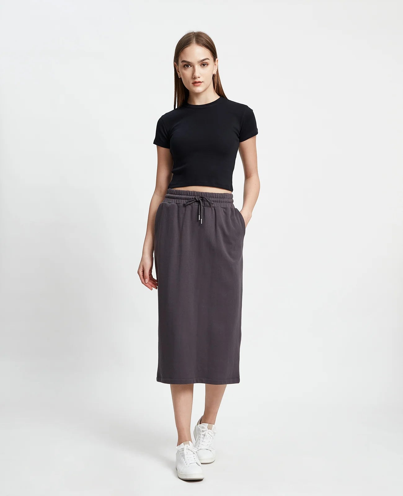Supima Ribbed Crop Tee