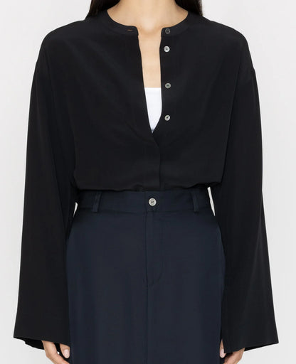 Silk Band Collar Shirt