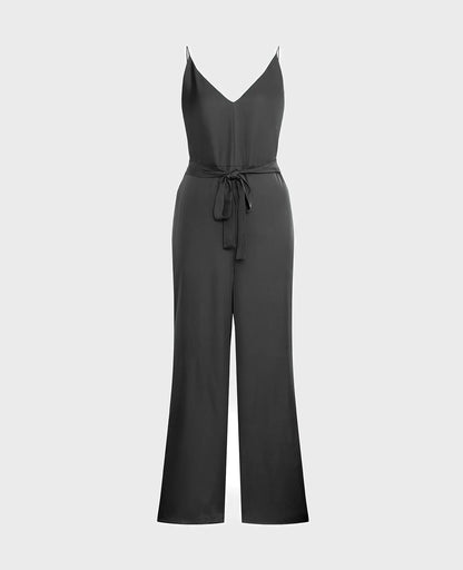 Silk V Neck Camisole Jumpsuit