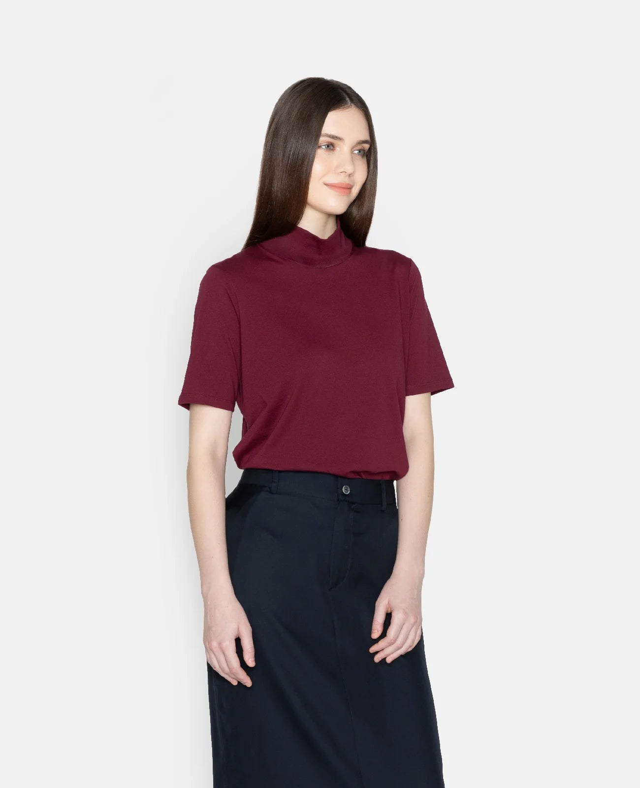 Supima High Neck Tee