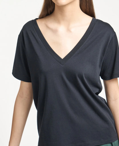 Supima Double V Neck Tee