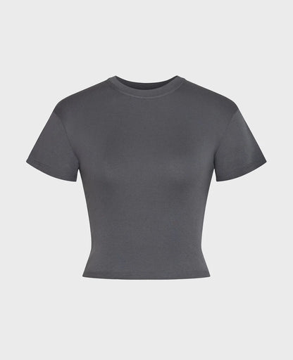 Supima Ribbed Crop Tee