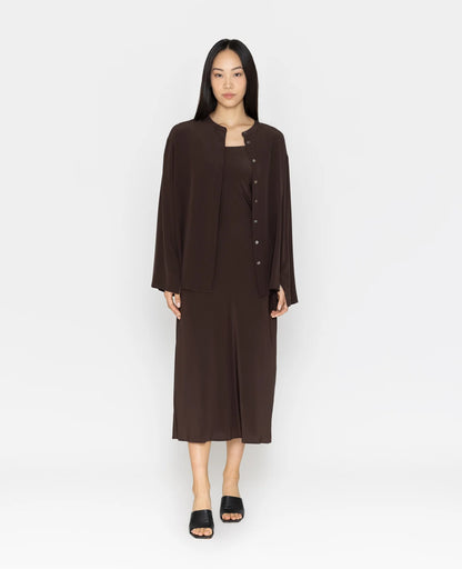 Silk Band Collar Shirt