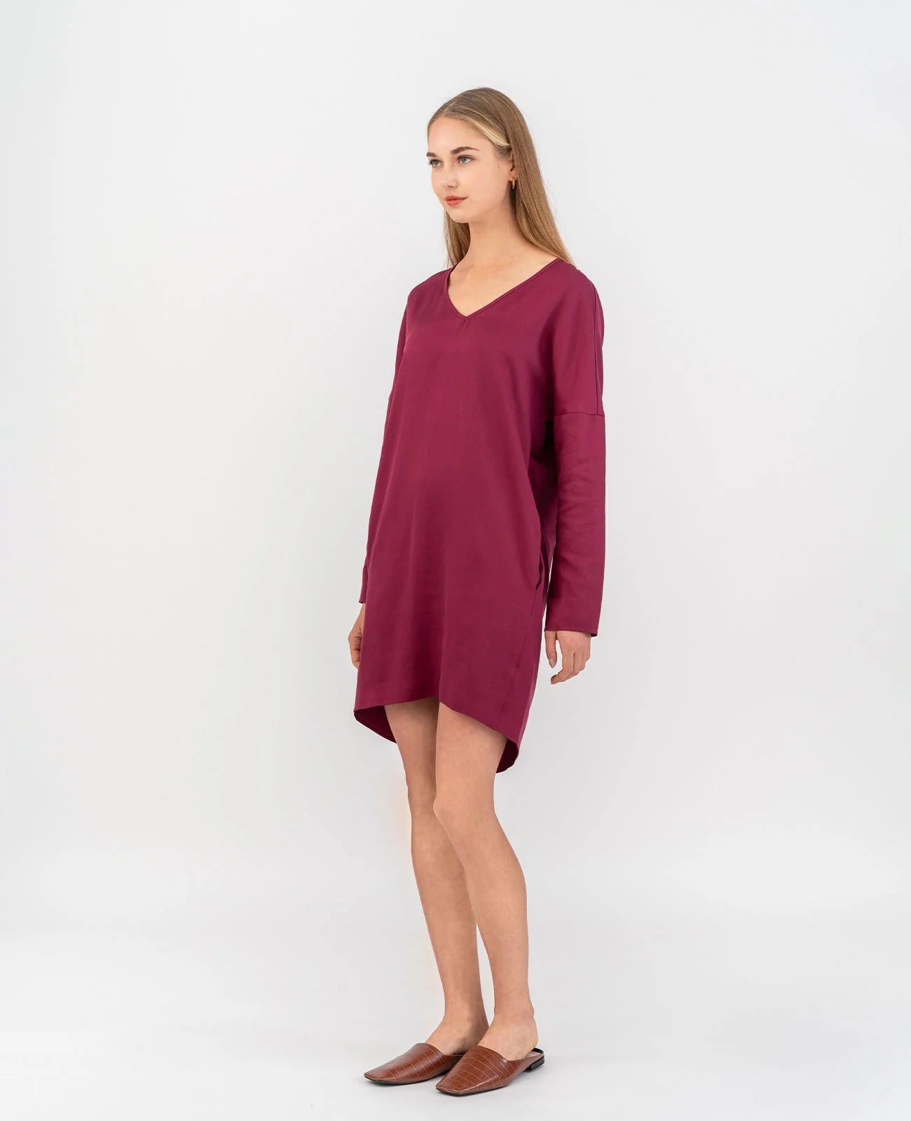 Tencel V-Neck Cocoon Dress