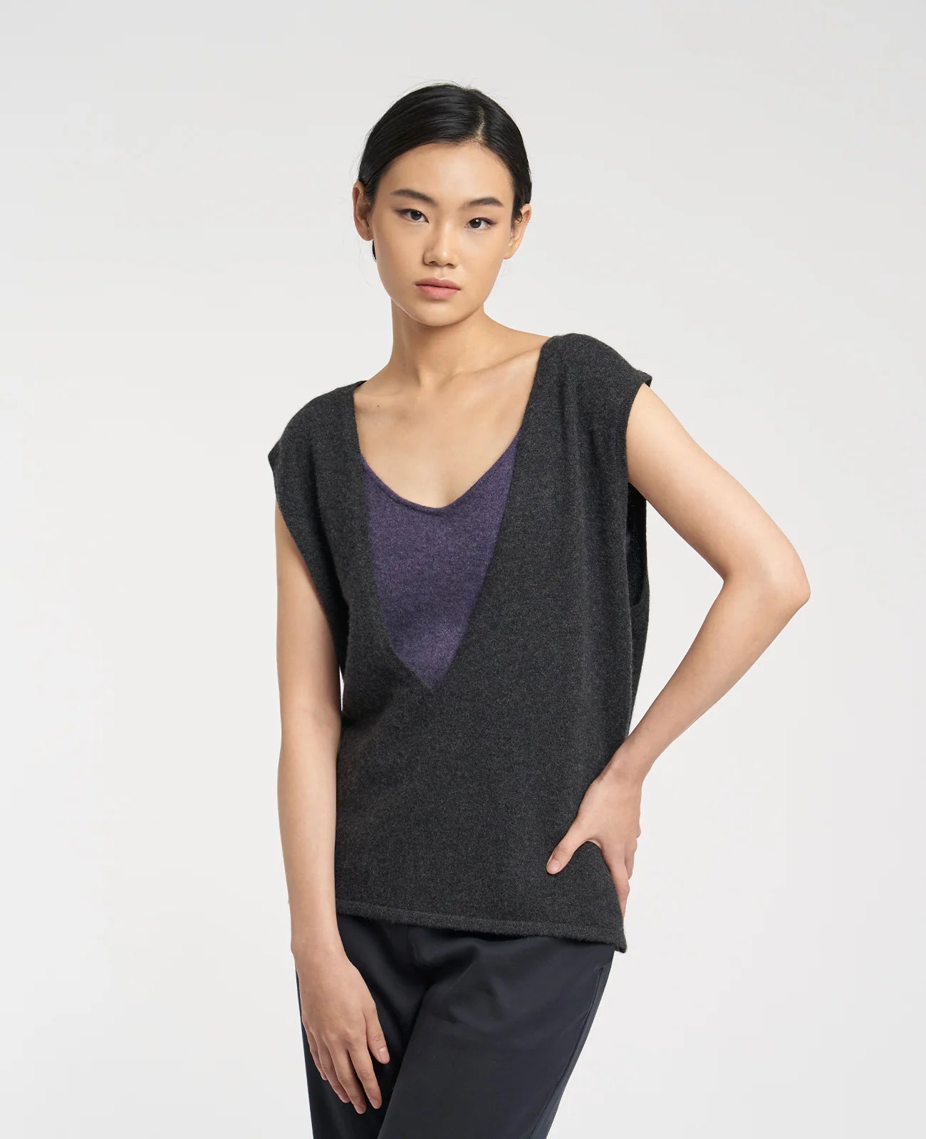 Cashmere Deep V-Neck Vest