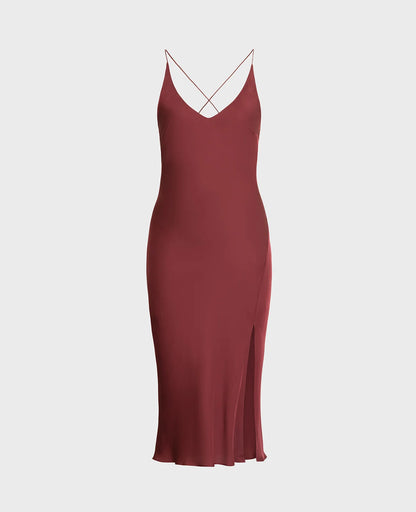Silk Open Back Slip dress