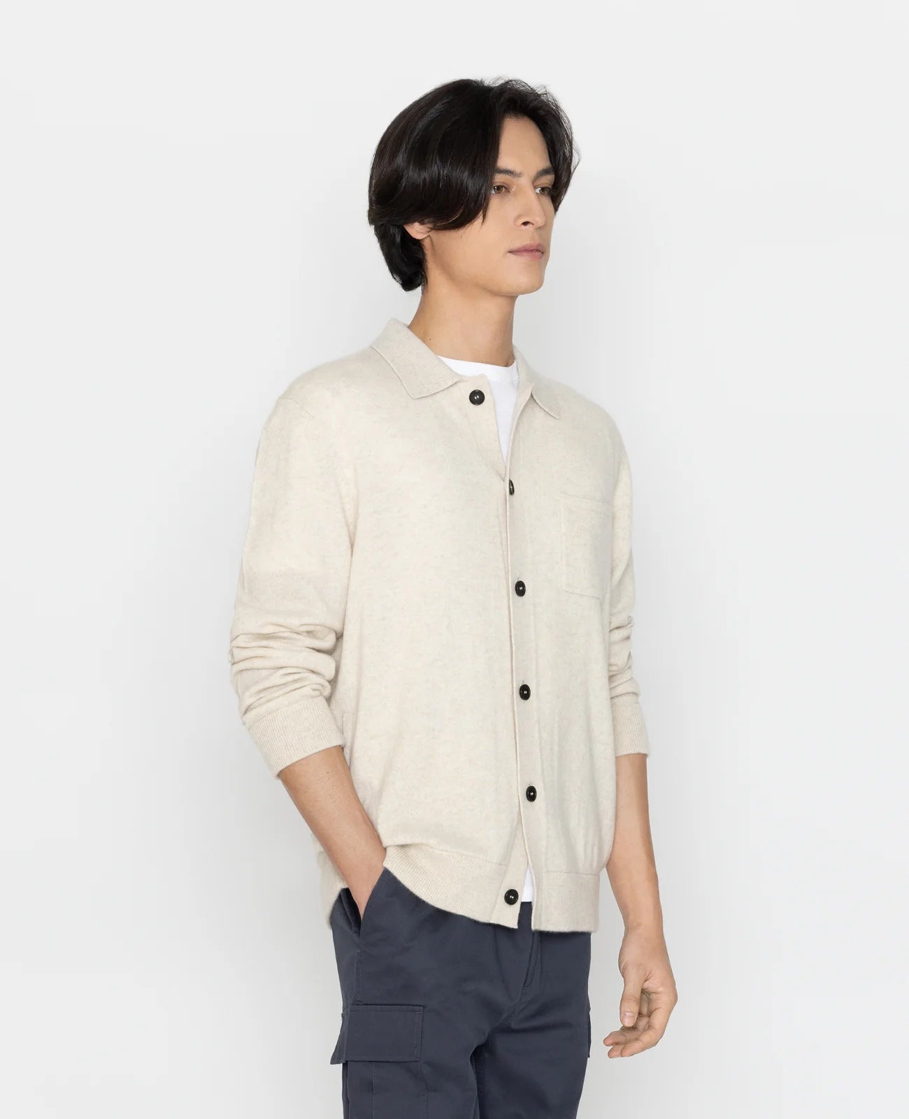 Cashmere Collar Cardigan