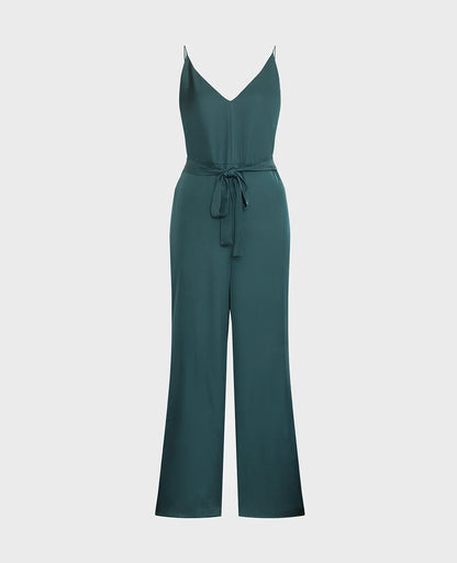 Silk V Neck Camisole Jumpsuit
