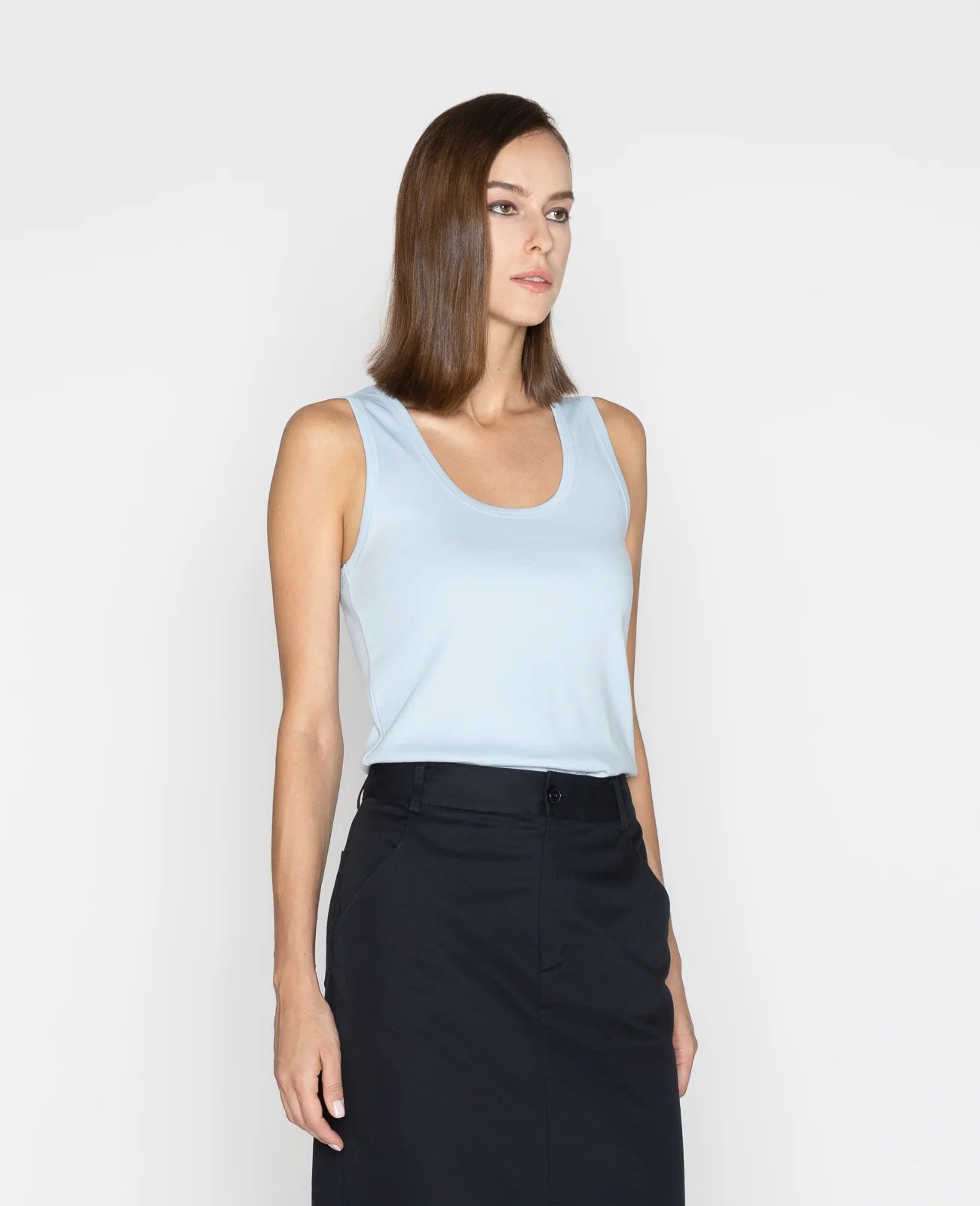 Supima Scoop Neck Ribbed Tank