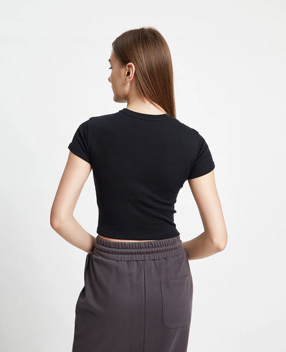 Supima Ribbed Crop Tee
