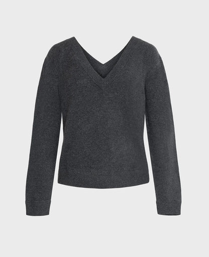 Cashmere Double V-Neck Sweater