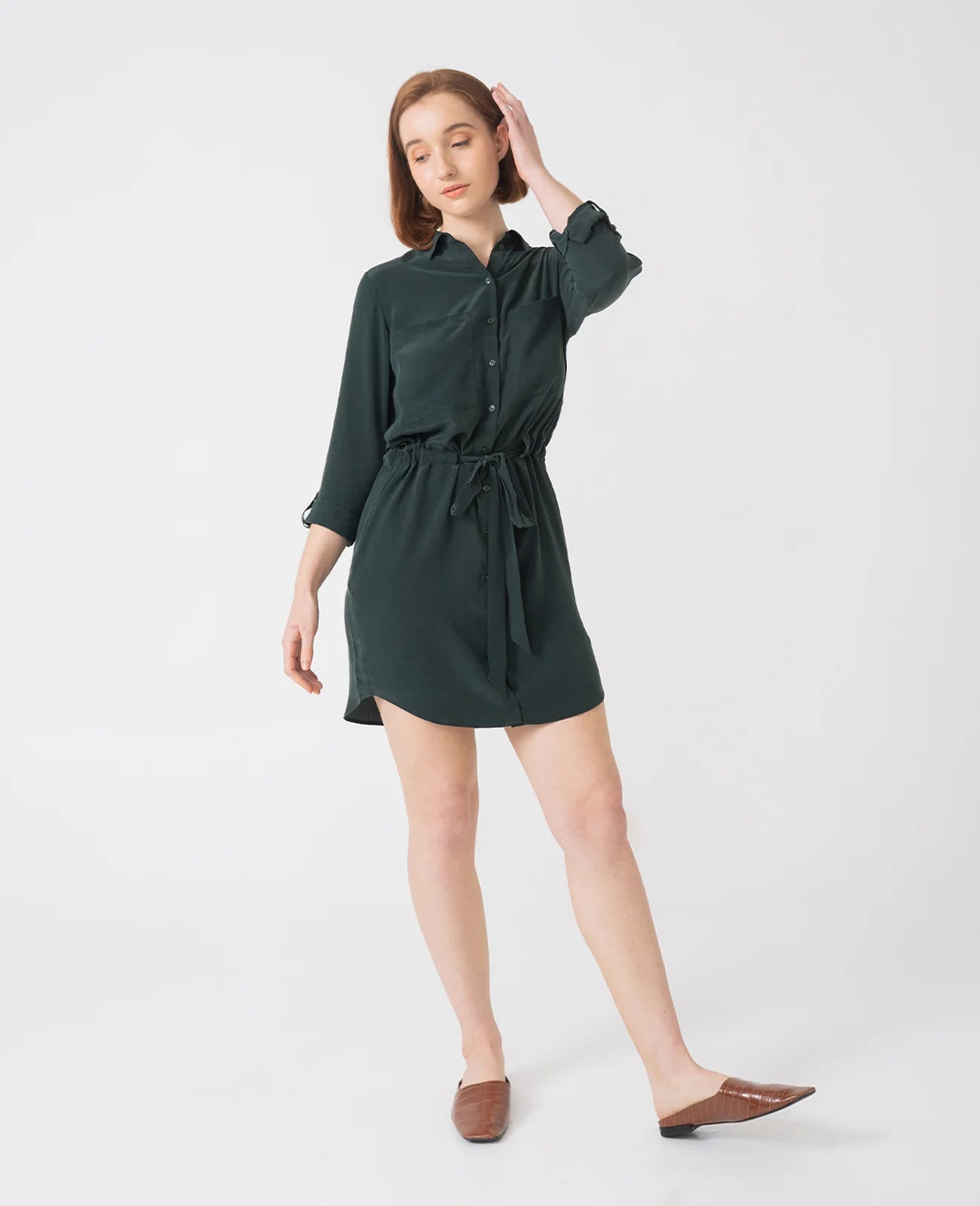 Silk Shirt Dress