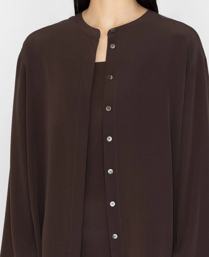Silk Band Collar Shirt