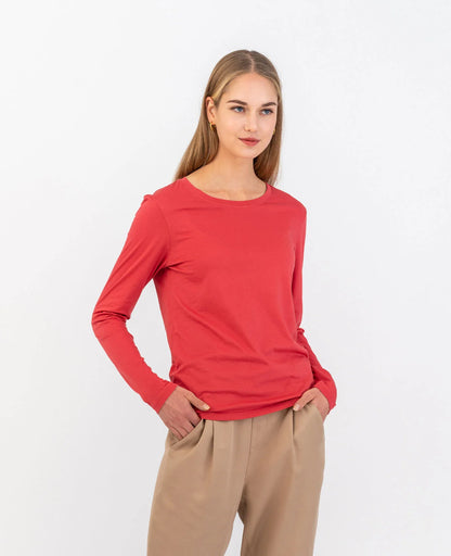 Organic Pima Cotton Long Sleeve Crew Neck Tee