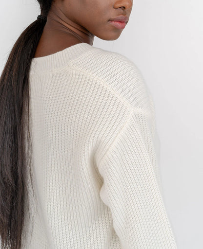 Moving Rib V-Neck Sweater