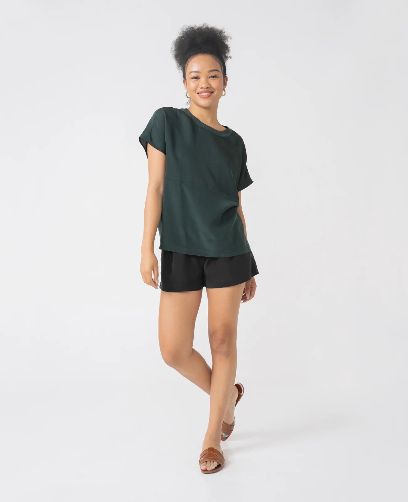 Silk Dropped Shoulder Tee
