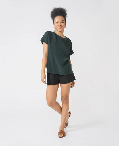Silk Dropped Shoulder Tee