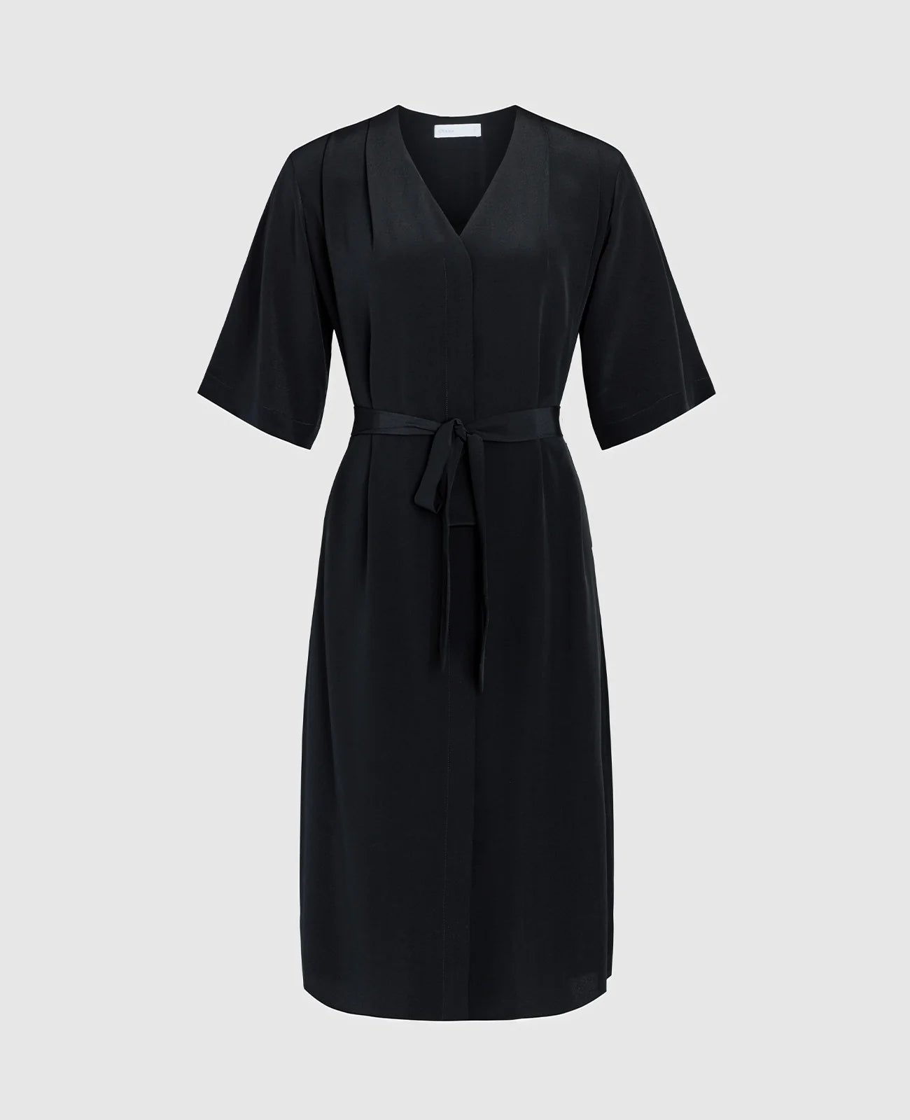 Silk V-neck Shirt Dress