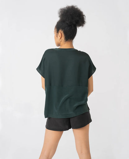 Silk Dropped Shoulder Tee