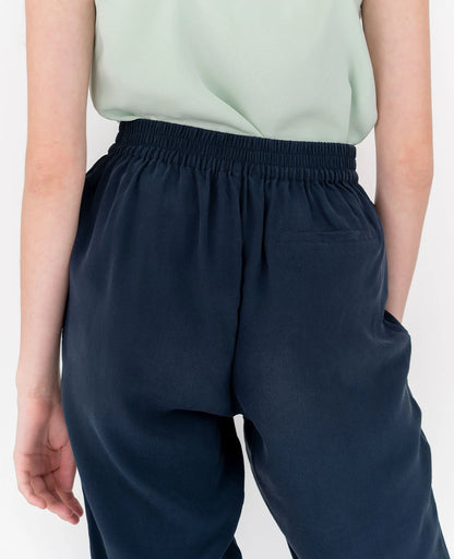Silk Flat Front Ankle Pants