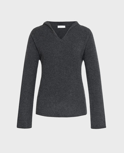 Cashmere V-Neck Hoodie