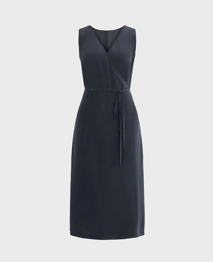 Silk Wrap Tank Dress