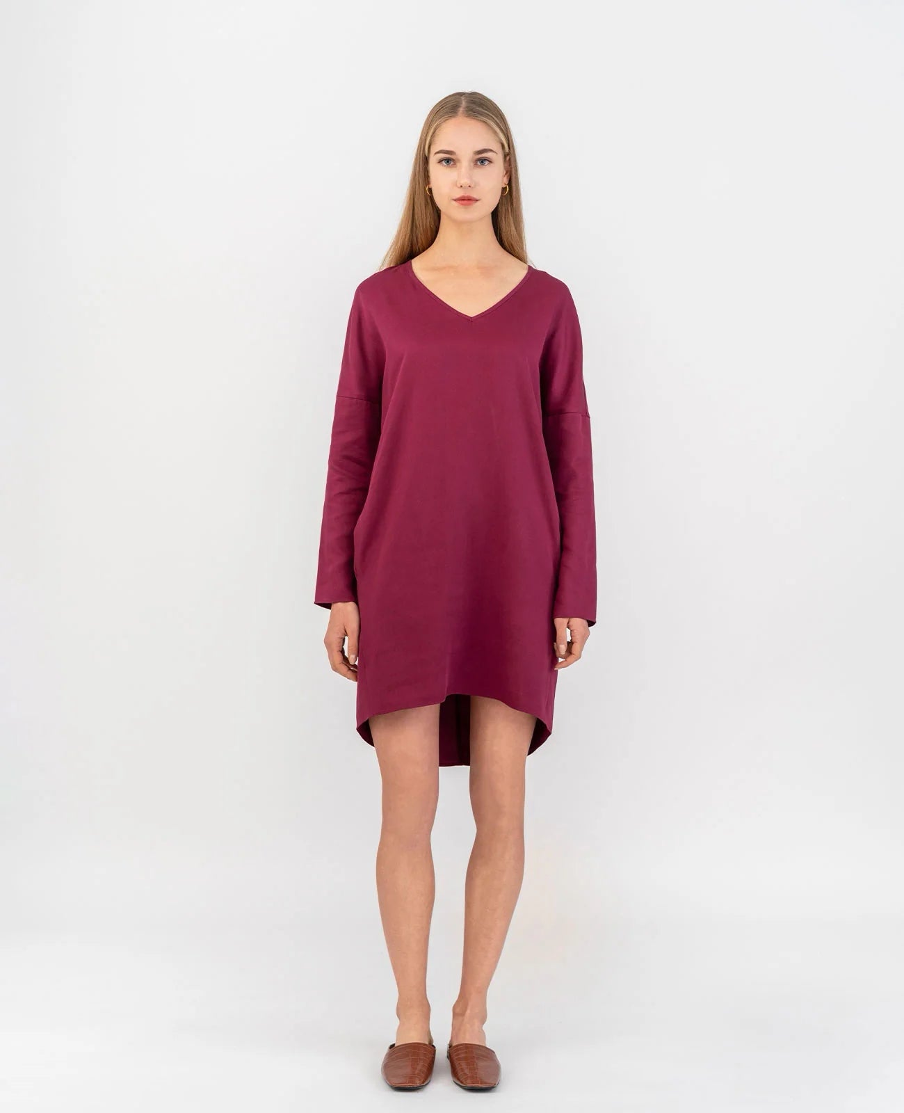 Tencel V-Neck Cocoon Dress