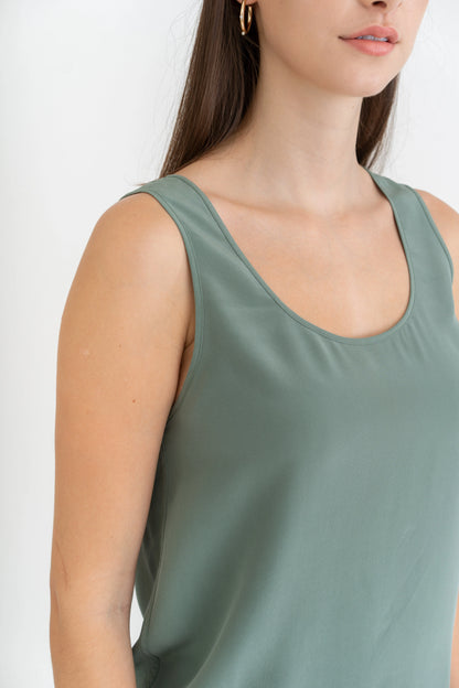 Silk Scoop Neck Tank
