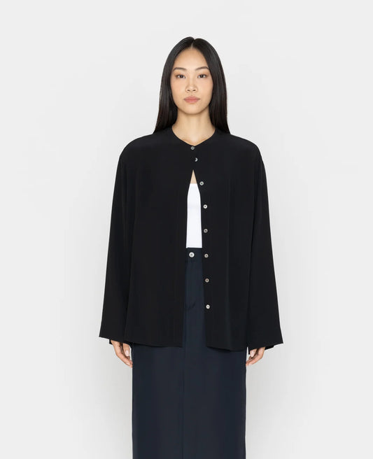 Silk Band Collar Shirt