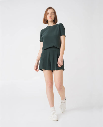 Silk Flat Front Short