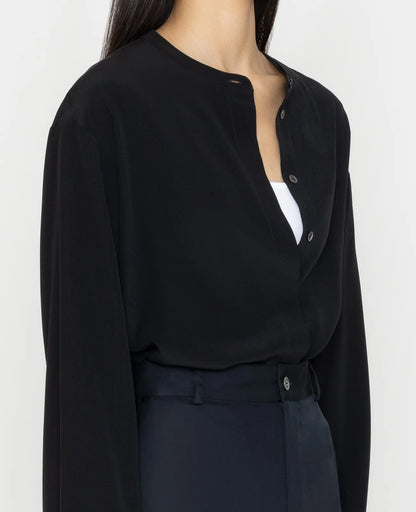 Silk Band Collar Shirt