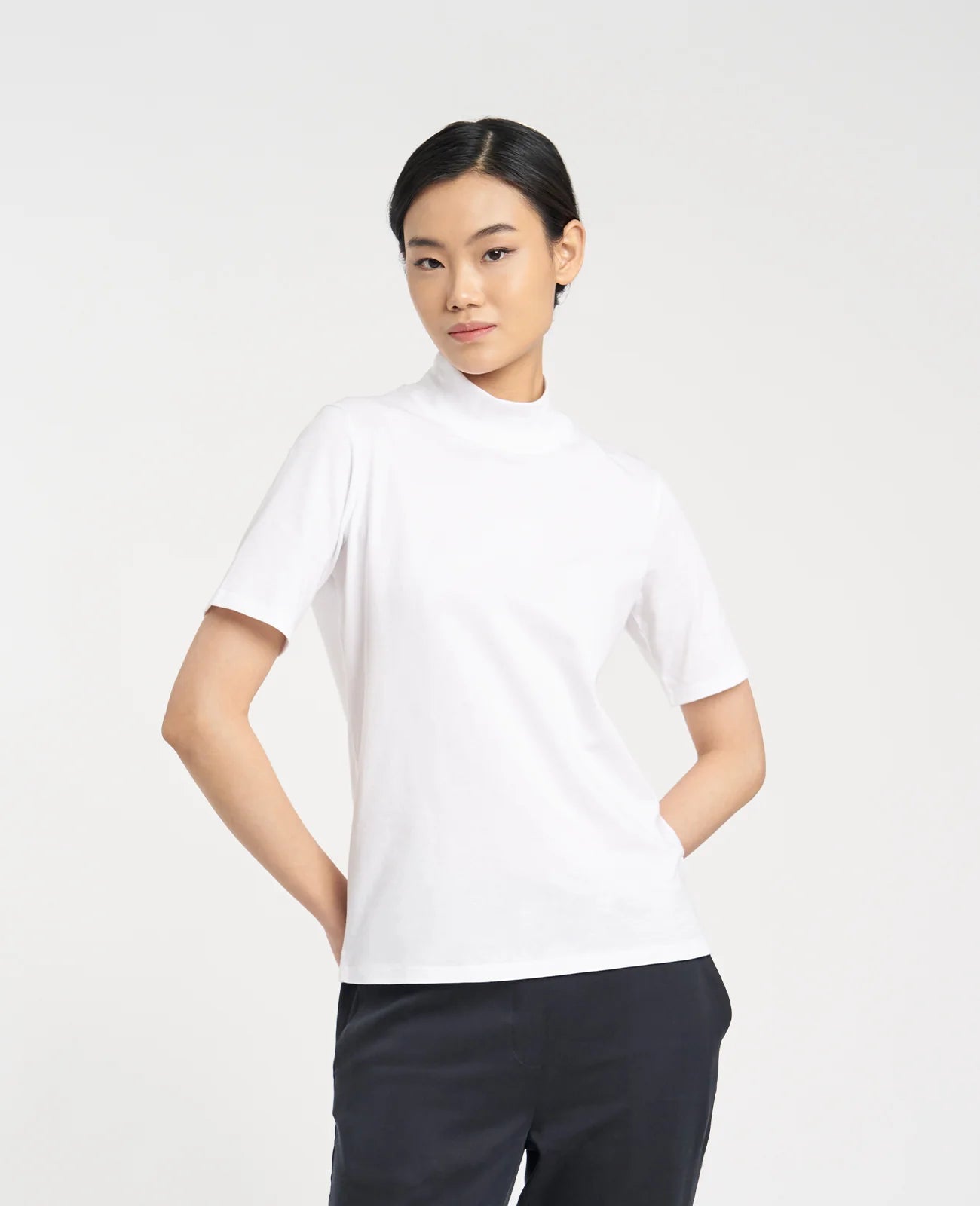 Supima High Neck Tee