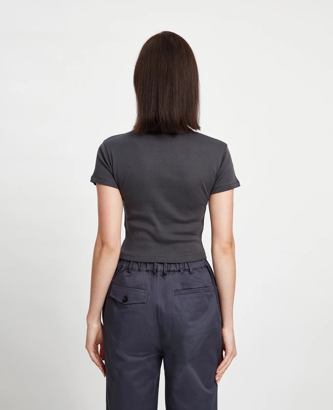 Supima Ribbed Crop Tee