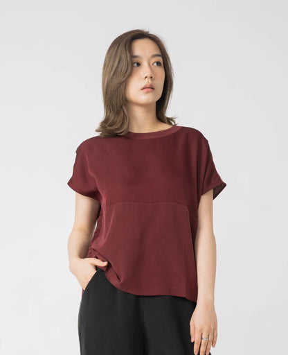 Silk Dropped Shoulder Tee