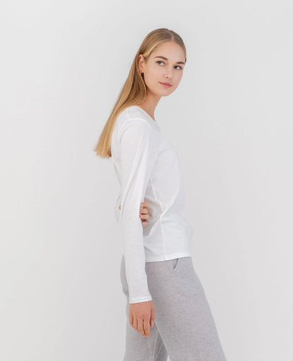 Organic Pima Cotton Long Sleeve Crew Neck Tee
