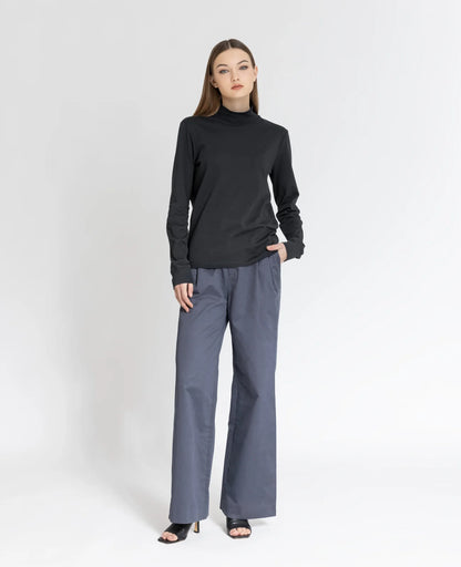 Supima High Neck Long Sleeve Tee