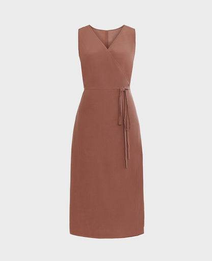 Silk Wrap Tank Dress