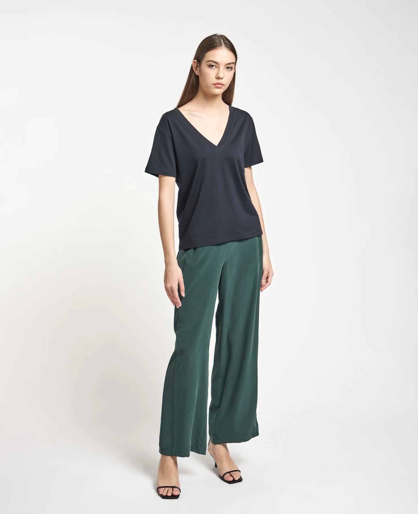 Supima Double V Neck Tee