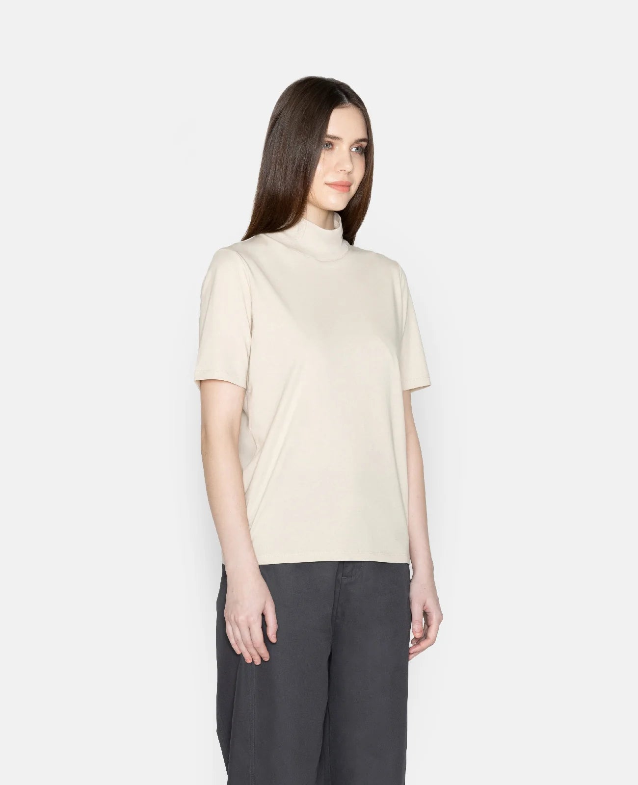 Supima High Neck Tee