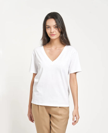 Supima Double V Neck Tee