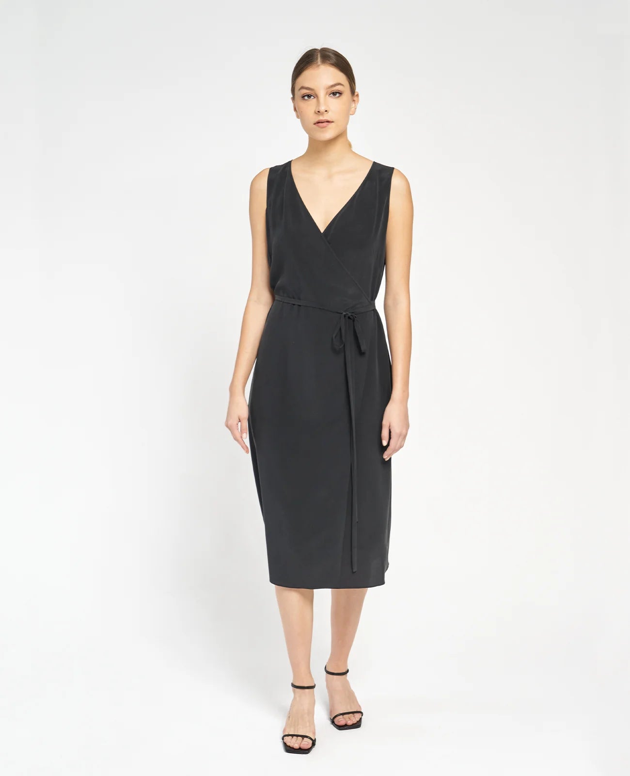 Silk Wrap Tank Dress