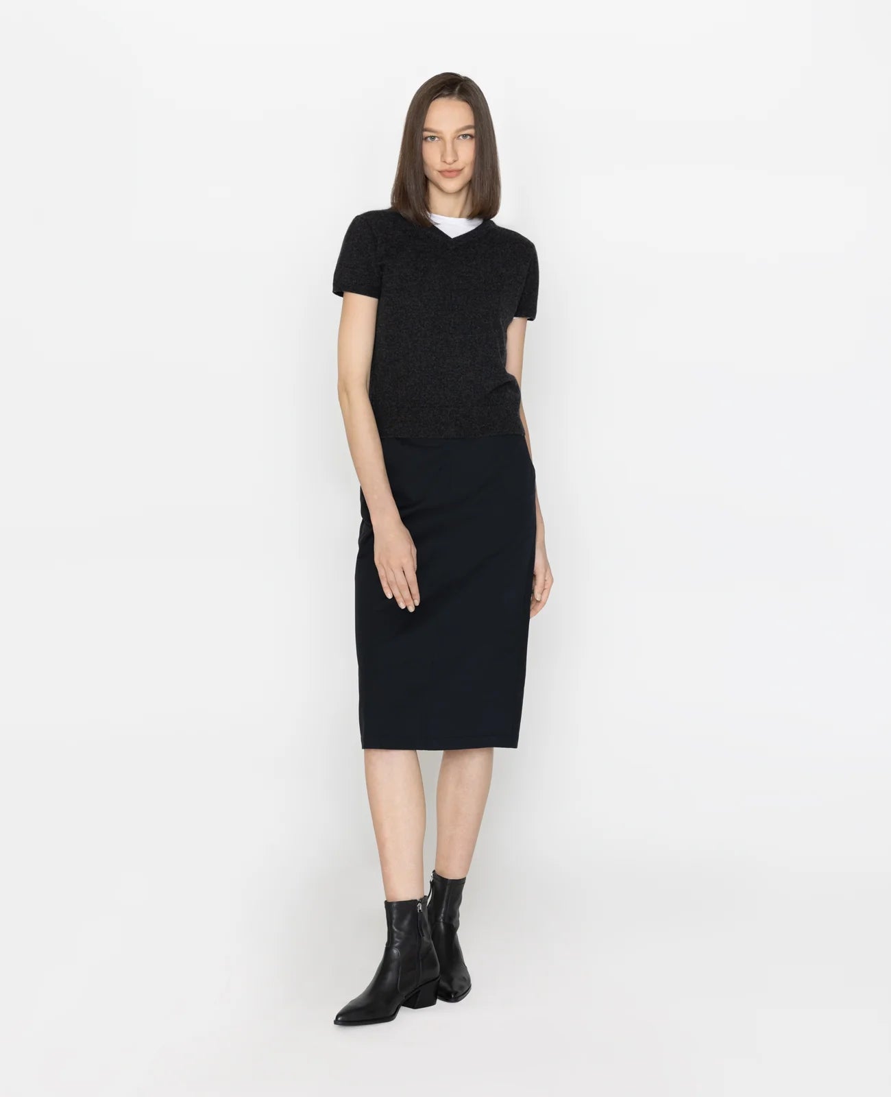 Cashmere 2-Way Short Sleeve Sweater