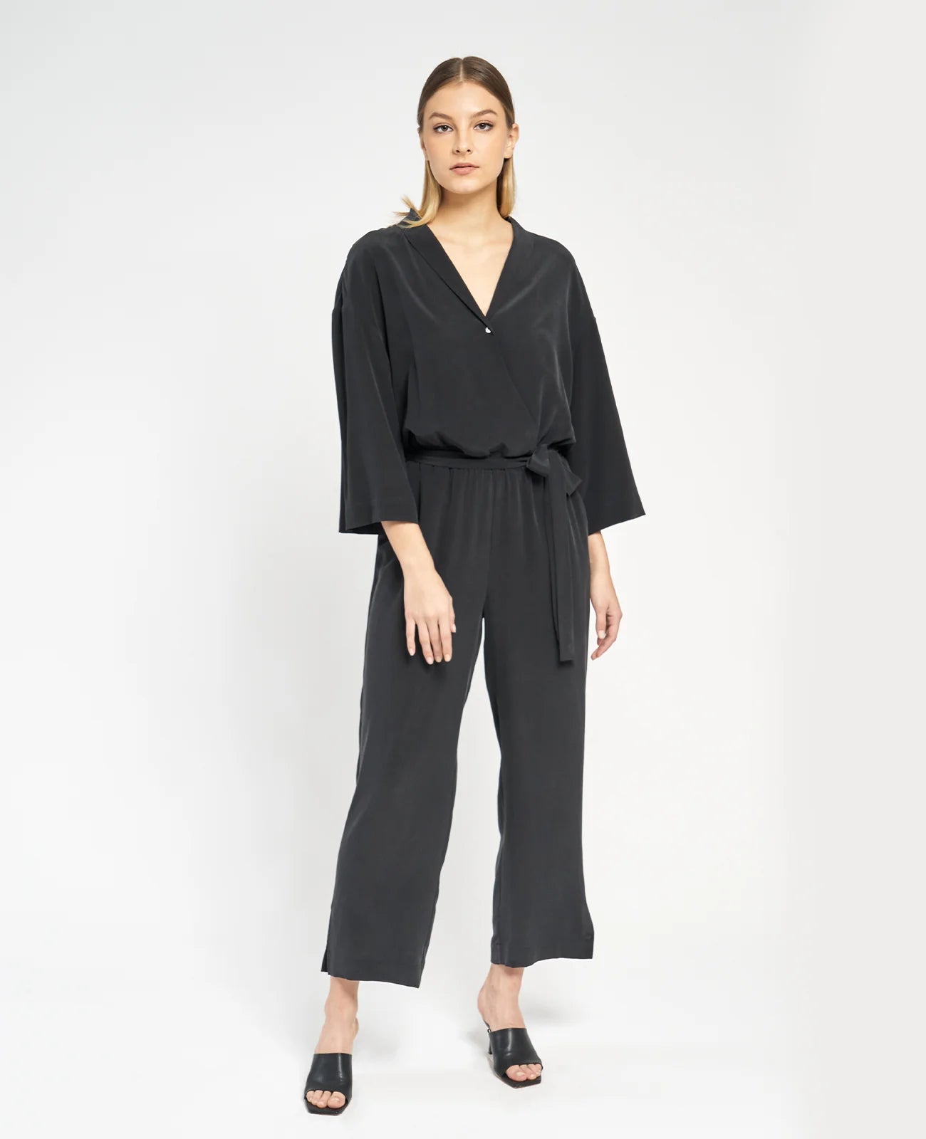 Silk Wrap Front Jumpsuit