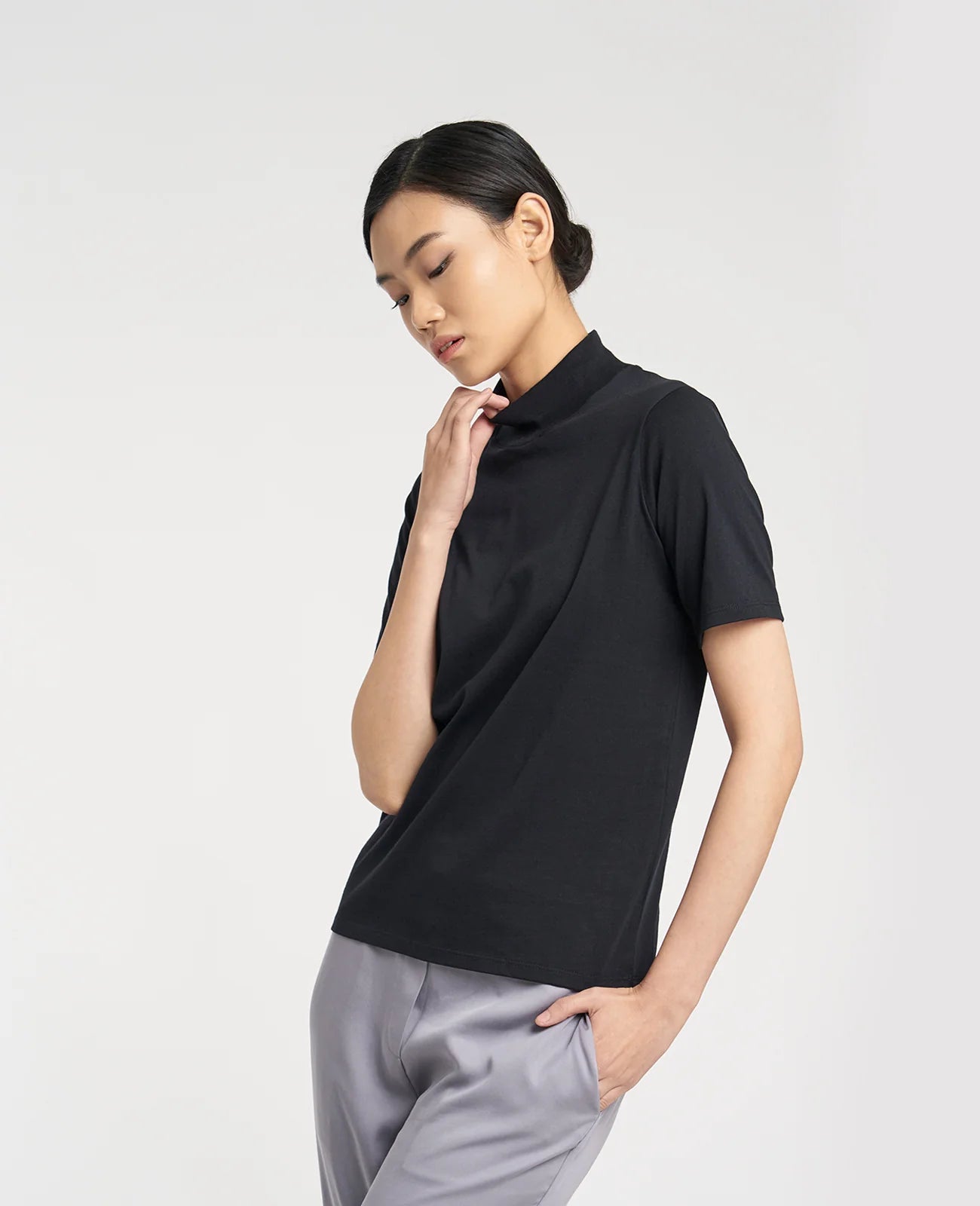 Supima High Neck Tee